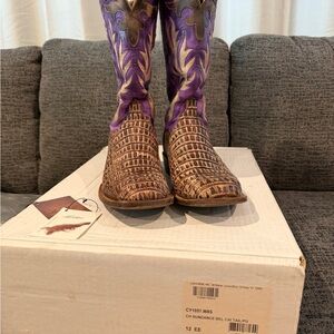Purple and Brown Western Boots